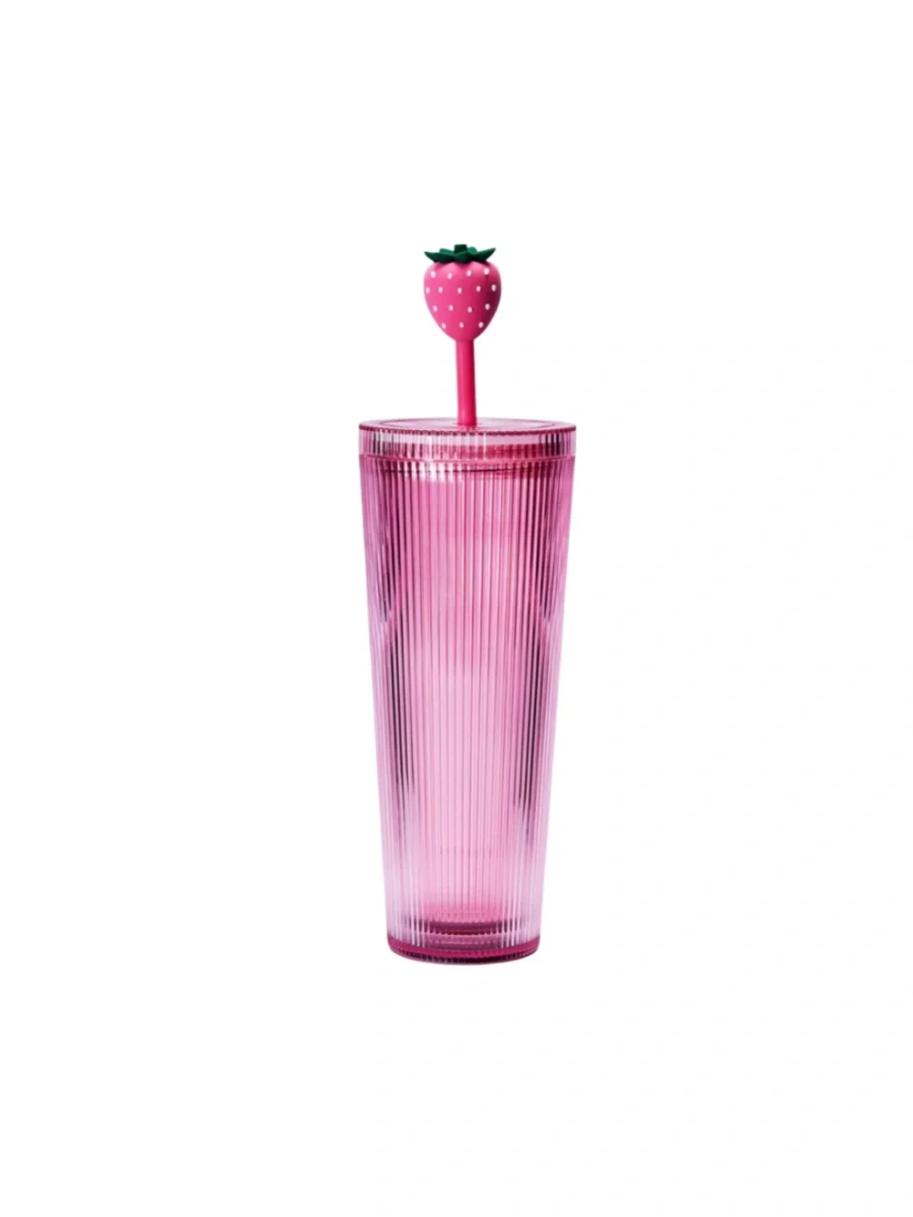 STARBUCKS 🍓 Pink Pleated Plastic Cold Cup